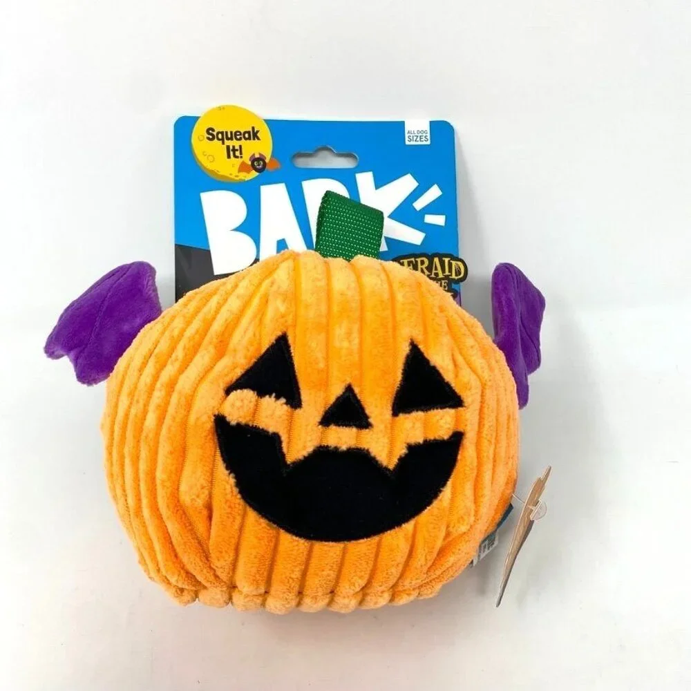 BARK Afraid of the Bark Halloween Batty Flapperlantern Plush Dog Toy All Breeds